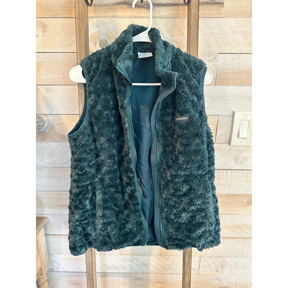 Columbia Fire Side II Sherpa Fleece Vest Teal Green XL8574 Medium